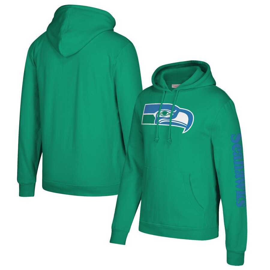 Seattle Seahawks Mitchell & Ness Classic Team Pullover Hoodie Kelly Green,We sell and wholesale Seattle Seahawks Mitchell & Ness Classic Team Pullover Hoodie Kelly Green on line form chian!